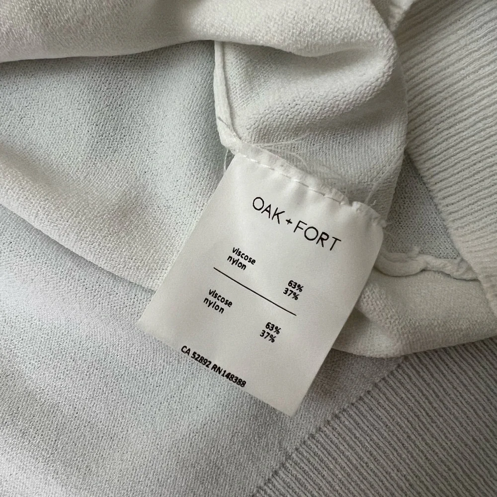 OAK + FORT - WHITE LIGHTWEIGHT KNIT CARDIGAN (Size: M) - Picture 10 of 12